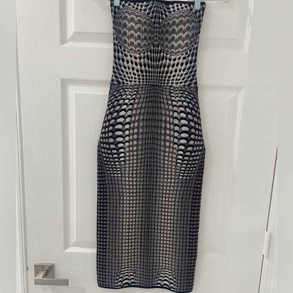 Marine Serre Jacquard Strapless Dress - Picture 4 of 8